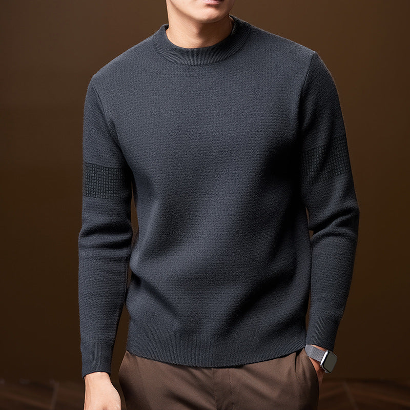 Men's Crewneck Knit Sweater, Oversized Winter Pullover