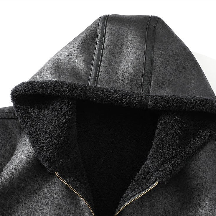Men's Sherpa Hooded Jacket, Fleece-Lined Winter Jacket