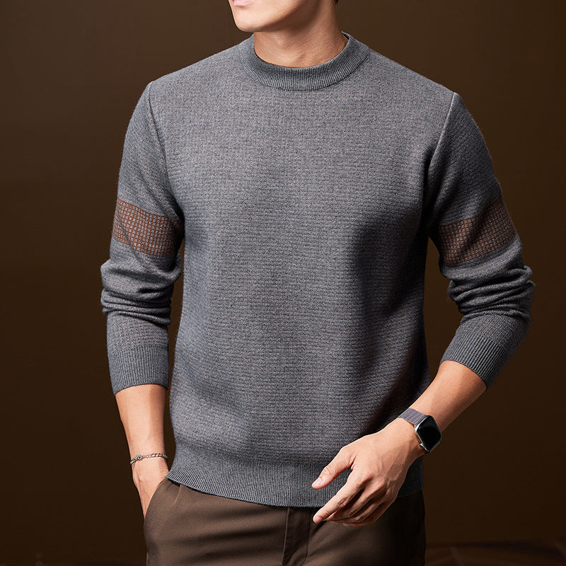 Men's Crewneck Knit Sweater, Oversized Winter Pullover