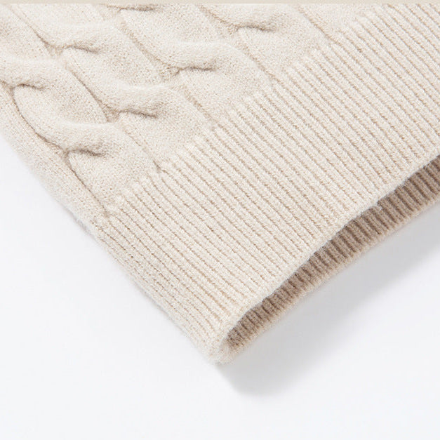 Men's Wool-Blend Zip-Up Cardigan, Oversized Winter Cardigan