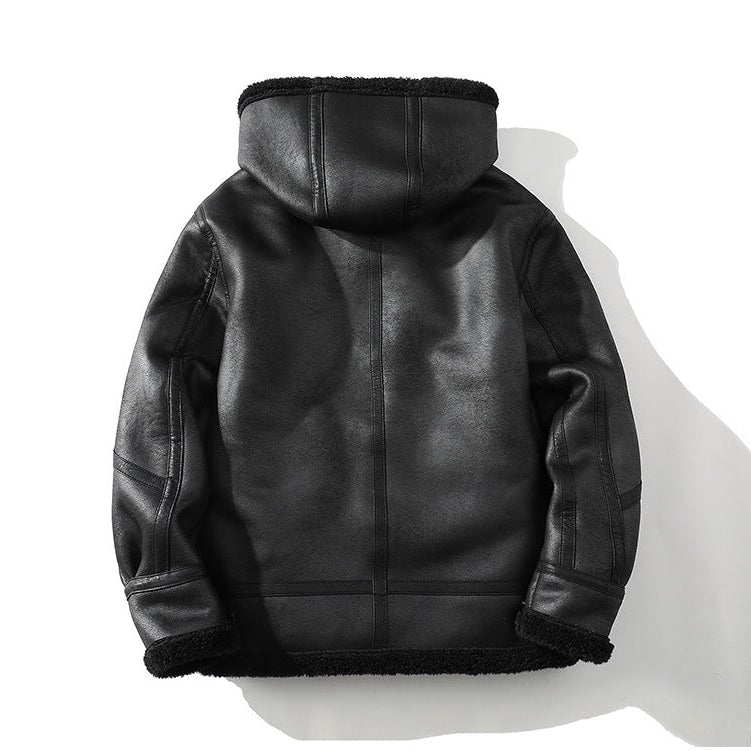 Men's Sherpa Hooded Jacket, Fleece-Lined Winter Jacket