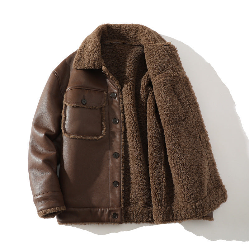 Men's Sherpa Zip Jacket, Fleece-Lined Winter Jacket