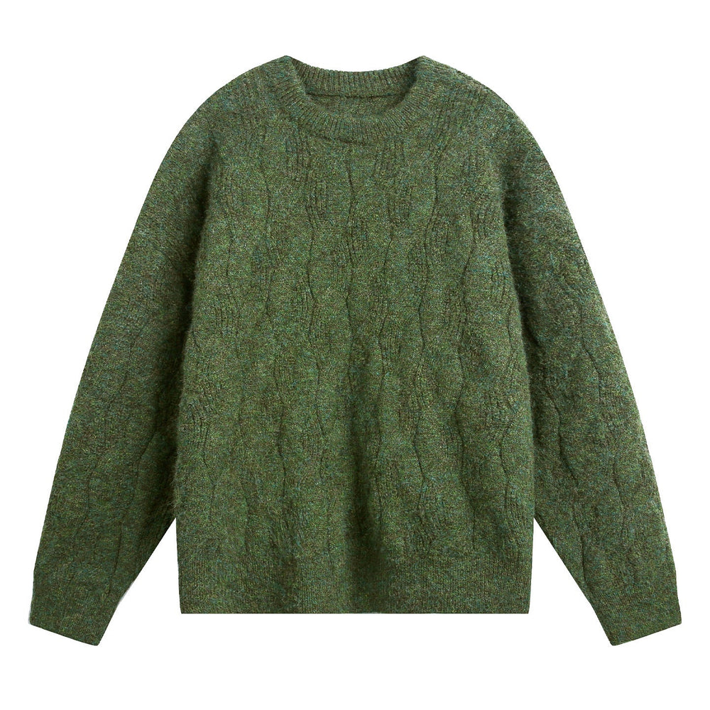 Men's Heavy Wool-Blend Sweater, Oversized Winter Pullover