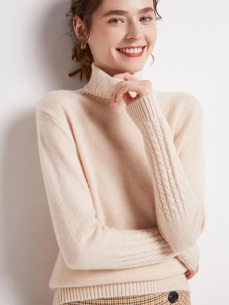 Women's Turtleneck Soft-Knit Sweater, Crewneck Pullover