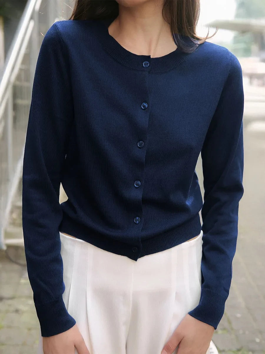 Women's Button-Front Knit Cardigan, Sweater