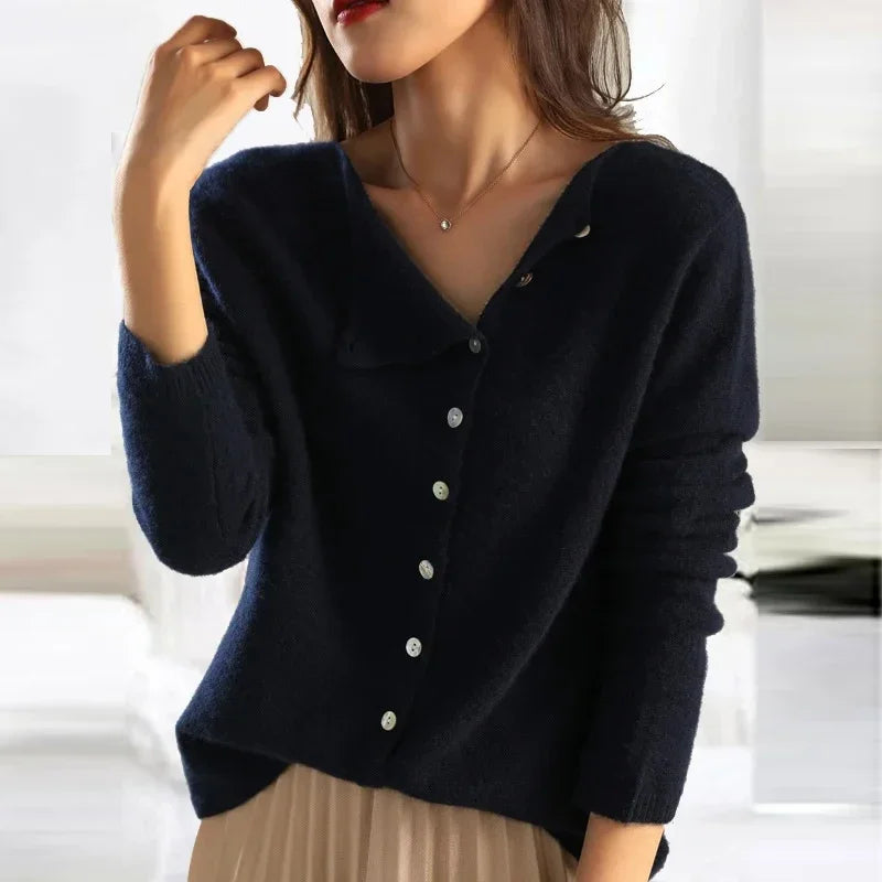 Women's Button-Front Cardigan, Oversized Winter Cardigan