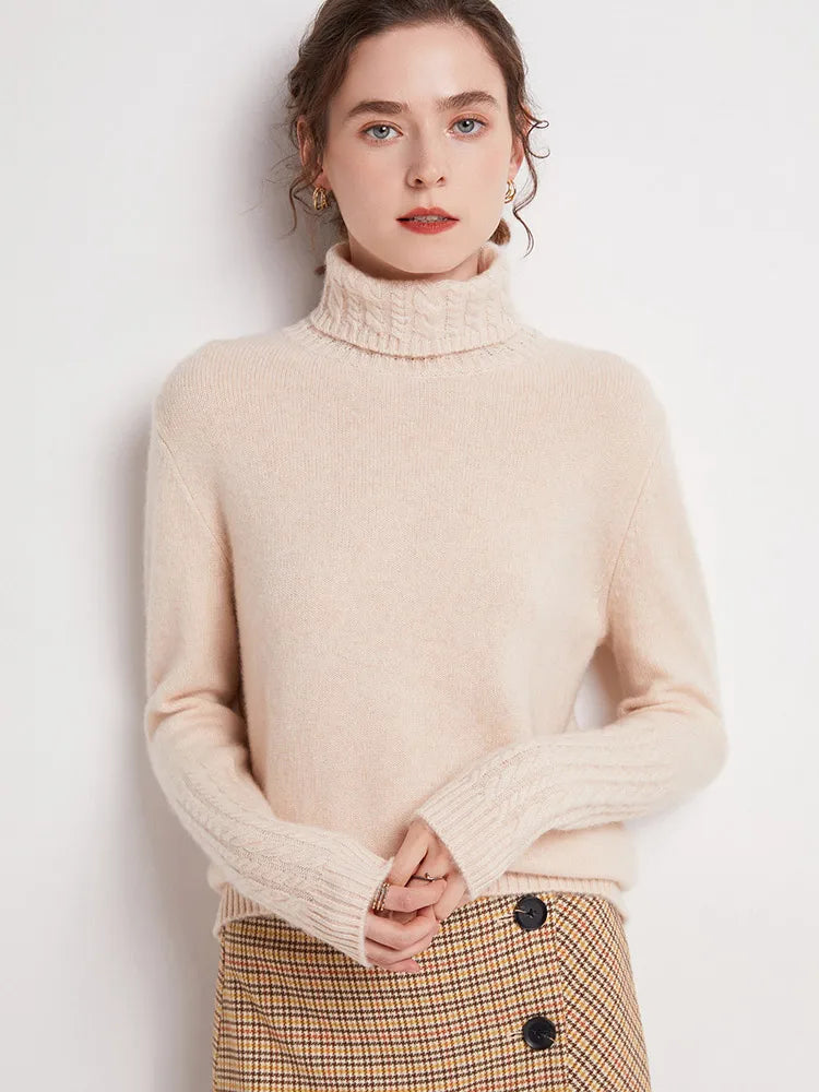 Women's Turtleneck Soft-Knit Sweater, Crewneck Pullover
