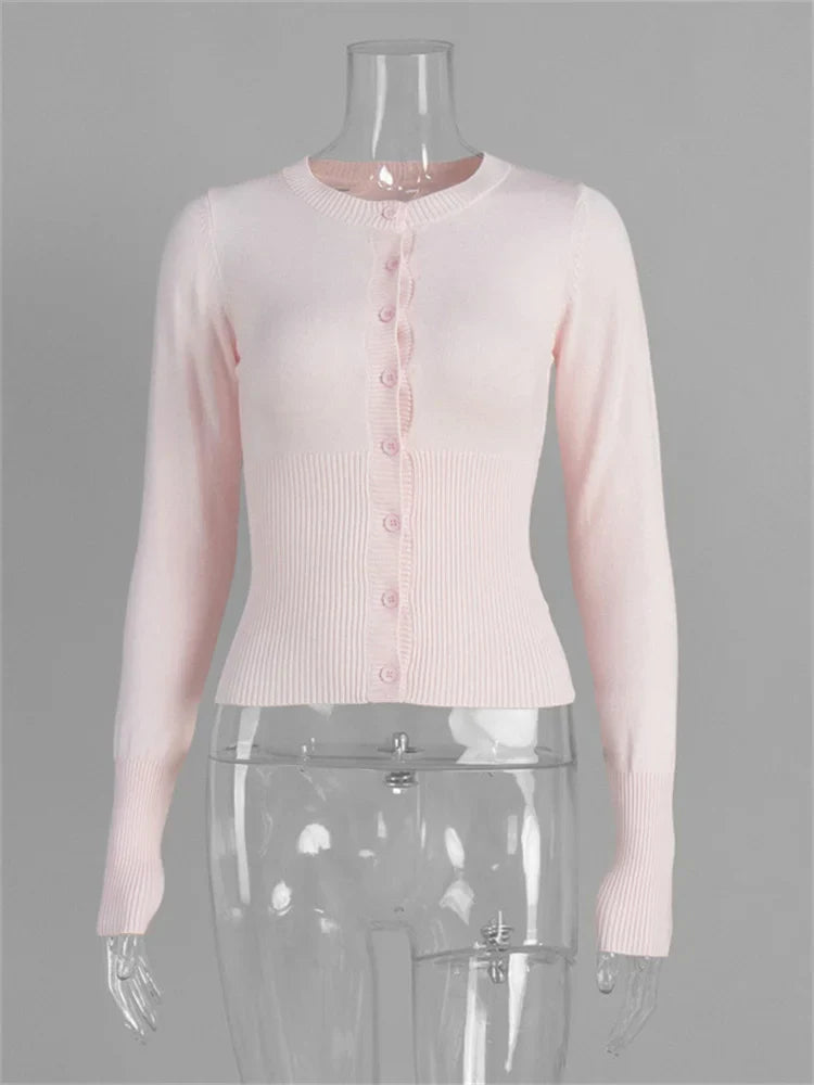 Women's Slim-Fit Knit Cardigan, Fine-Knit Winter Cardigan