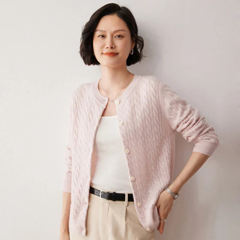 Women's Oversized Cardigan, Fine-Knit Winter Cardigan
