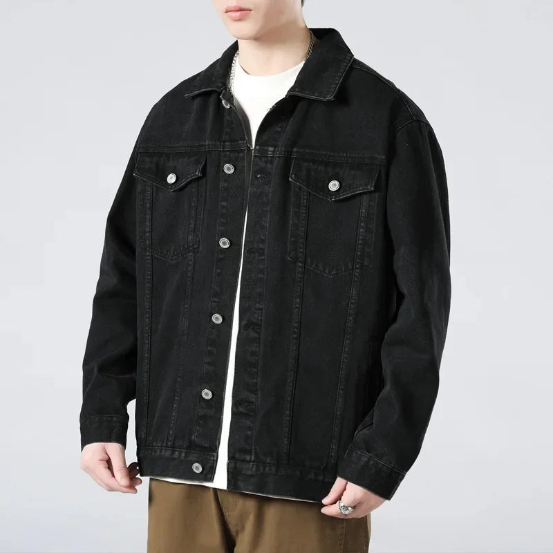 Men's Denim Trucker Jacket, Button-Front Winter Jacket