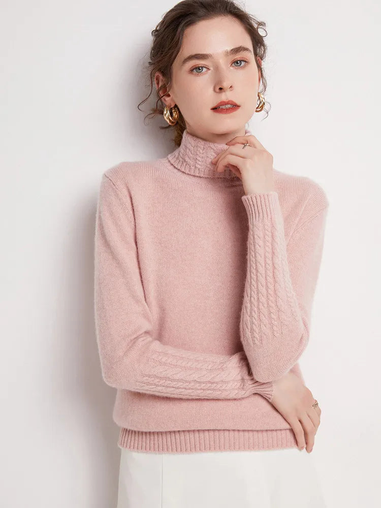Women's Turtleneck Soft-Knit Sweater, Crewneck Pullover