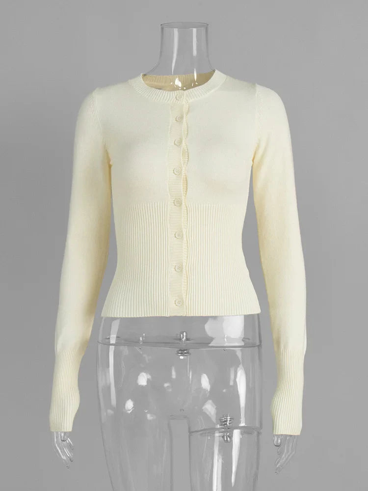 Women's Slim-Fit Knit Cardigan, Fine-Knit Winter Cardigan