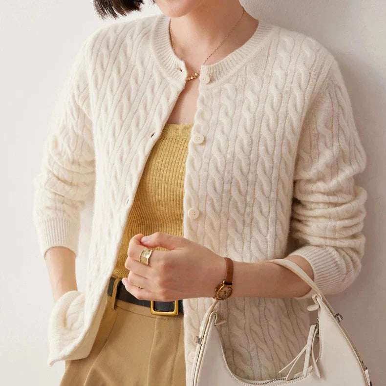 Women's Oversized Cardigan, Fine-Knit Winter Cardigan