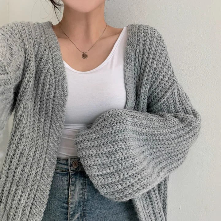 Women's Chunky Knit Cardigan, Oversized Winter Cardigan