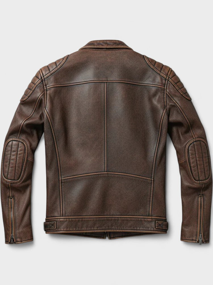 Men's Faux-Leather Zip Jacket, Moto Winter Jacket