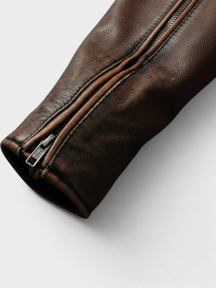 Men's Faux-Leather Zip Jacket, Moto Winter Jacket