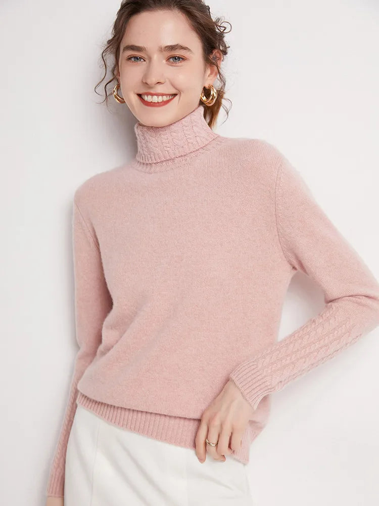 Women's Turtleneck Soft-Knit Sweater, Crewneck Pullover