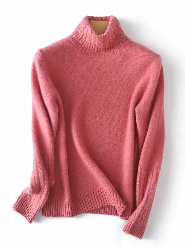 Women's Turtleneck Soft-Knit Sweater, Crewneck Pullover