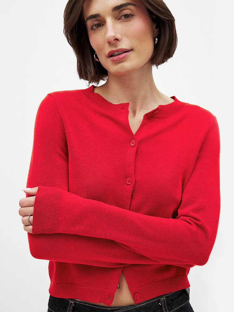 Women's Button-Front Knit Cardigan, Sweater