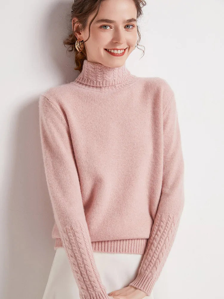 Women's Turtleneck Soft-Knit Sweater, Crewneck Pullover