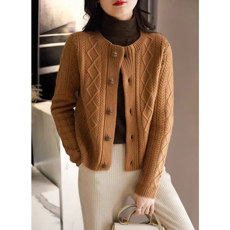 Women's Cable-Knit Cardigan, Button-Front Sweater