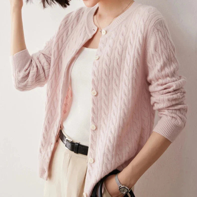 Women's Oversized Cardigan, Fine-Knit Winter Cardigan