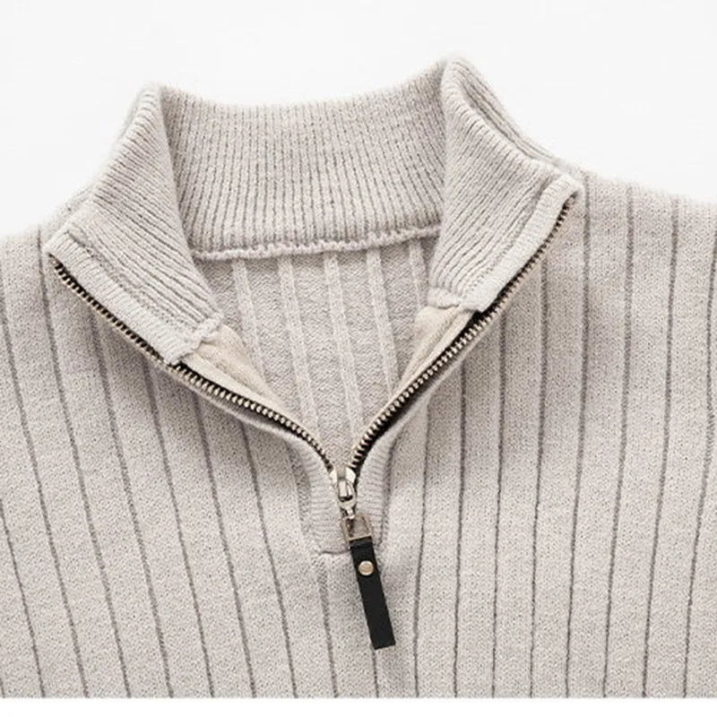 Men's Half-Zip Ribbed Quarter-Zip Sweater, Knit Ribbed Pullover