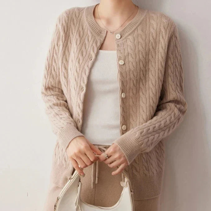 Women's Oversized Cardigan, Fine-Knit Winter Cardigan