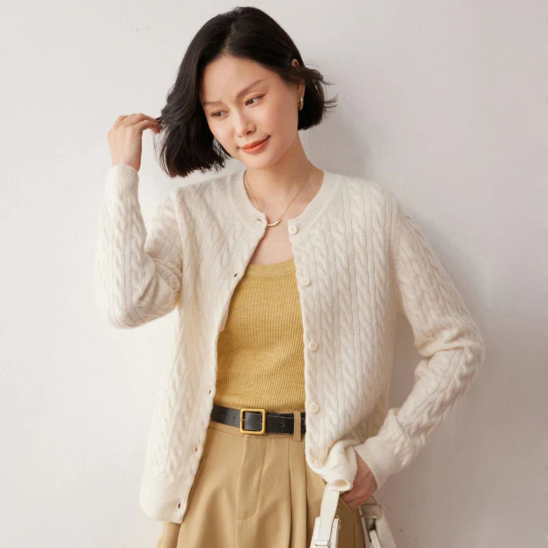 Women's Oversized Cardigan, Fine-Knit Winter Cardigan