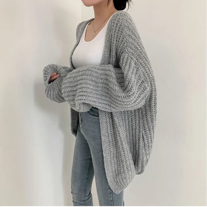 Women's Chunky Knit Cardigan, Oversized Winter Cardigan
