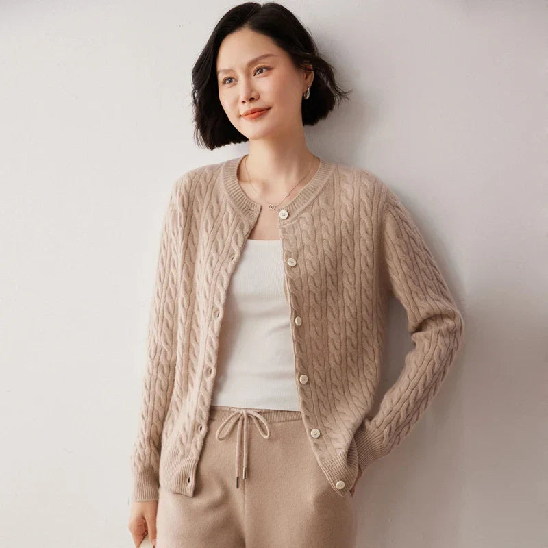 Women's Oversized Cardigan, Fine-Knit Winter Cardigan