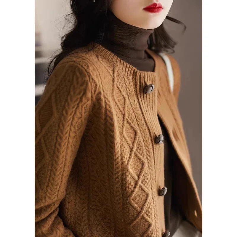 Women's Cable-Knit Cardigan, Button-Front Sweater