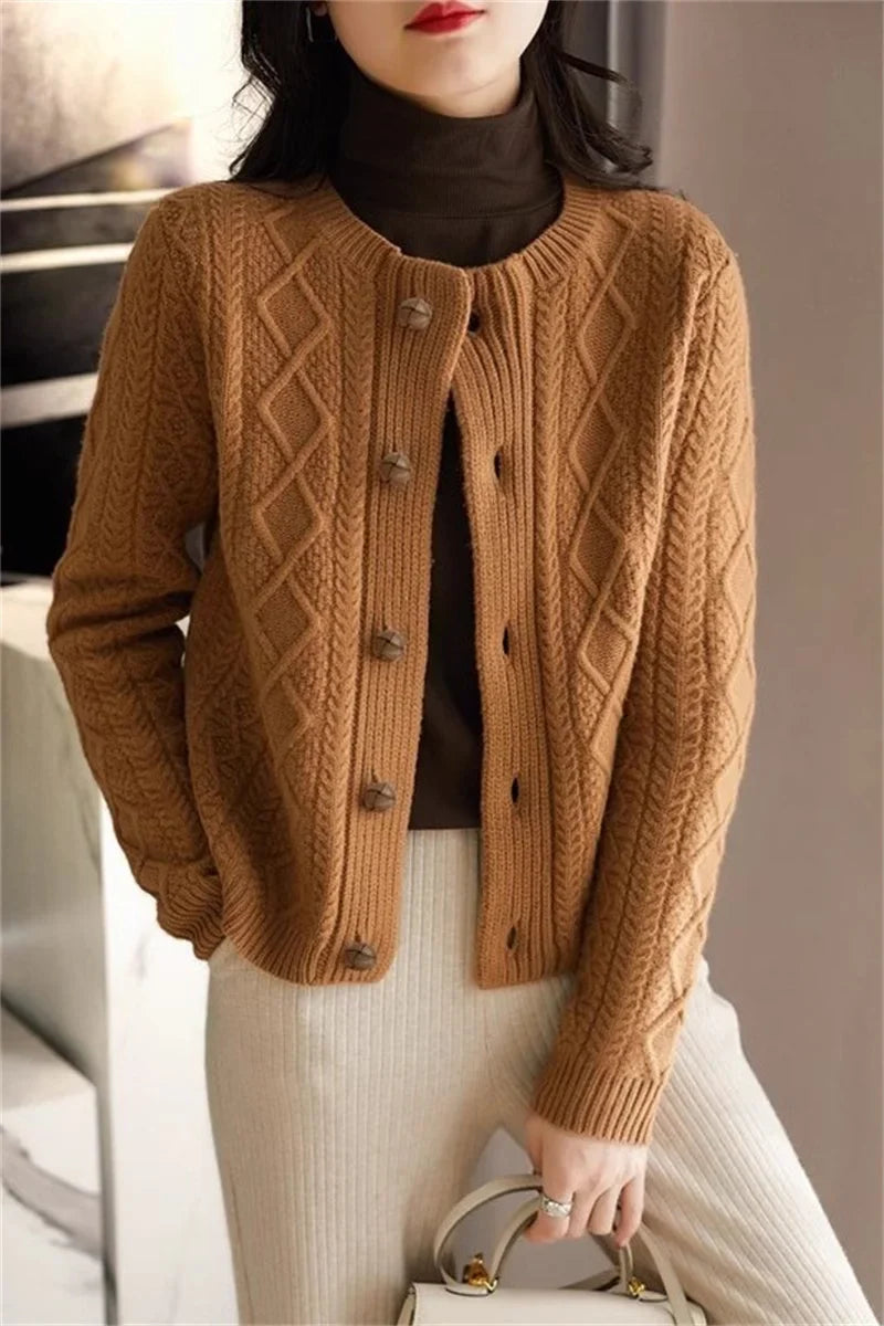 Women's Cable-Knit Cardigan, Button-Front Sweater