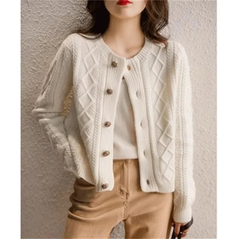 Women's Cable-Knit Cardigan, Button-Front Sweater