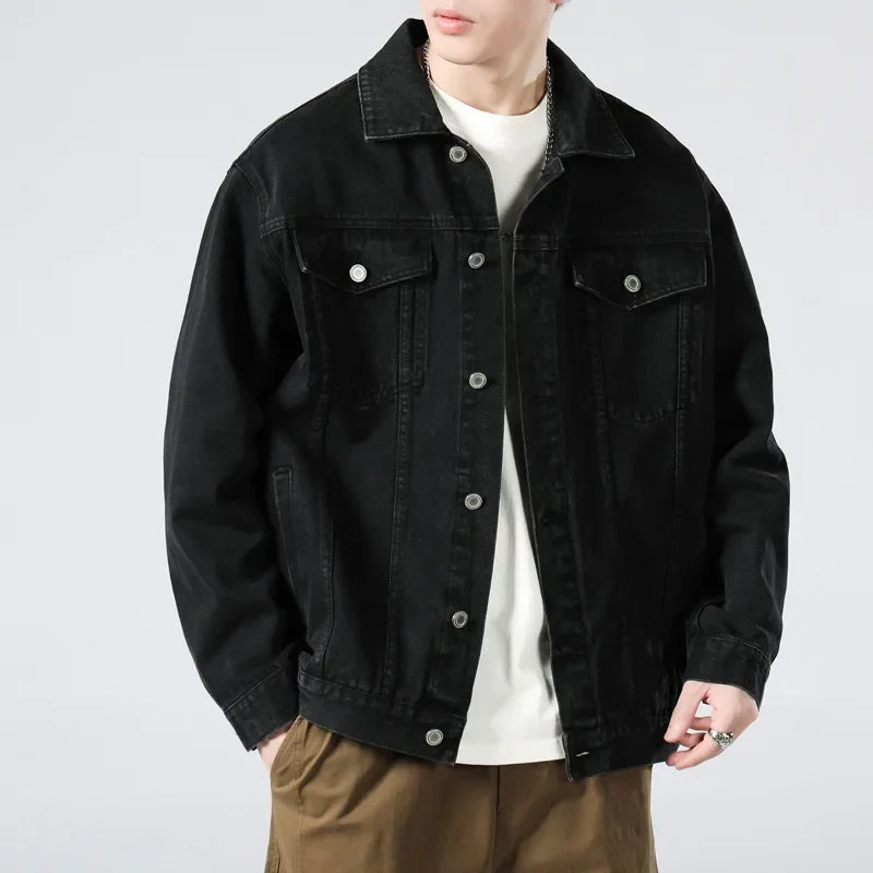 Men's Denim Trucker Jacket, Button-Front Winter Jacket