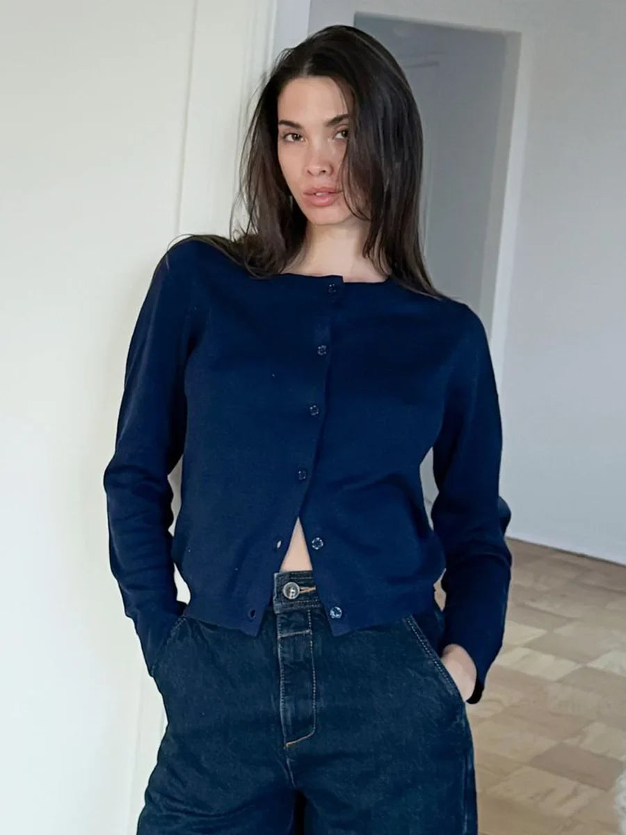 Women's Button-Front Knit Cardigan, Sweater