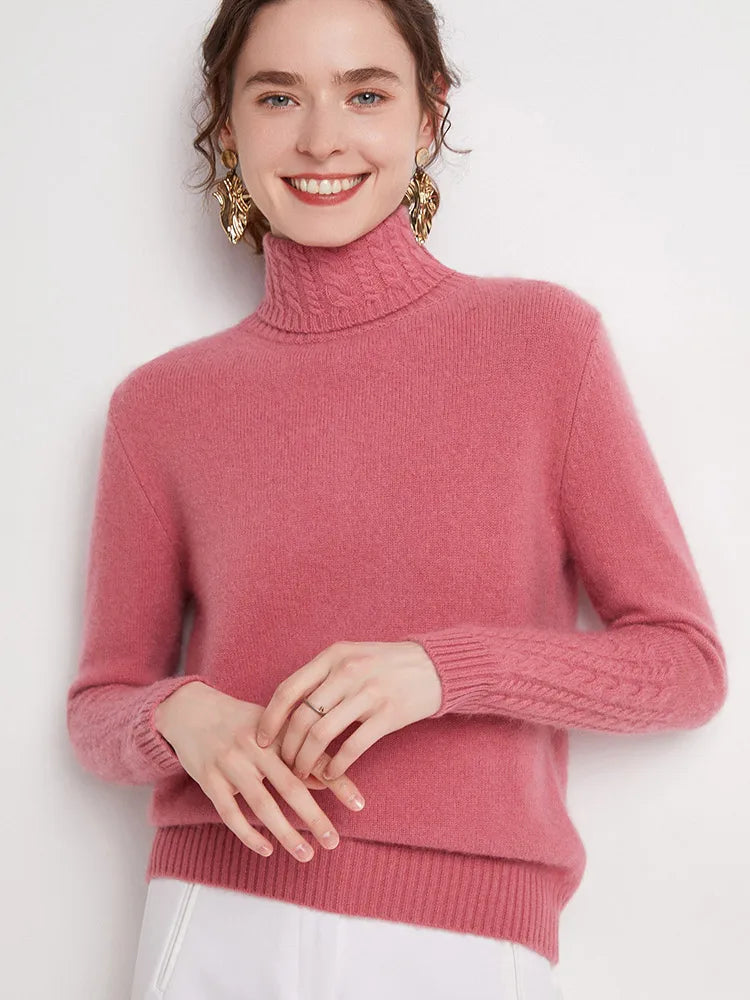 Women's Turtleneck Soft-Knit Sweater, Crewneck Pullover