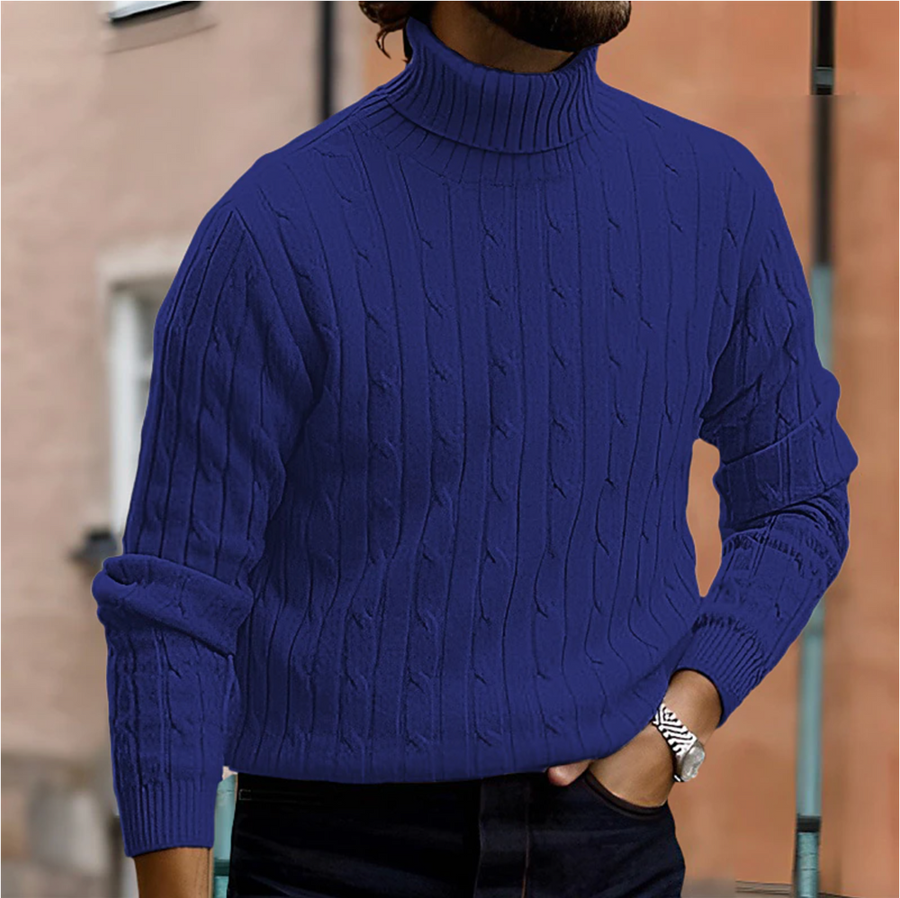 Men's Cable-Knit Sweater, Turtleneck Pullover