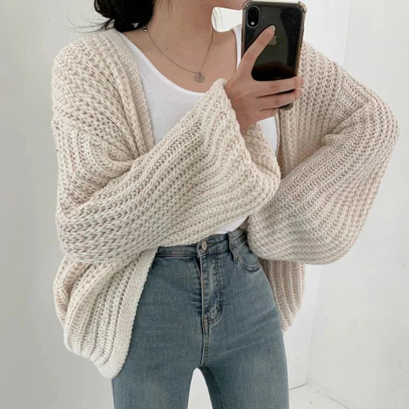 Women's Chunky Knit Cardigan, Oversized Winter Cardigan