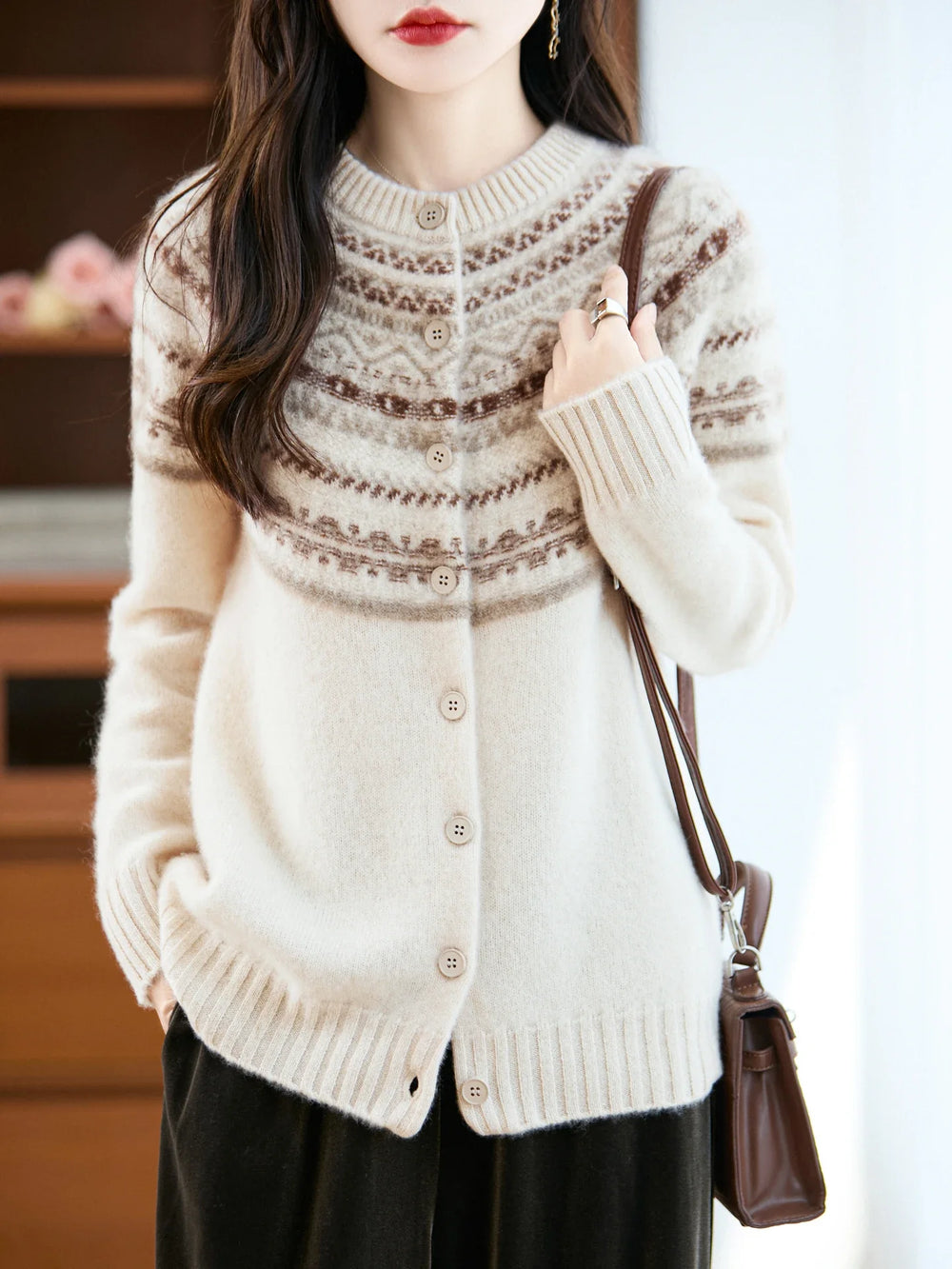 Women's Fair-Isle Cardigan, Button-Front Sweater