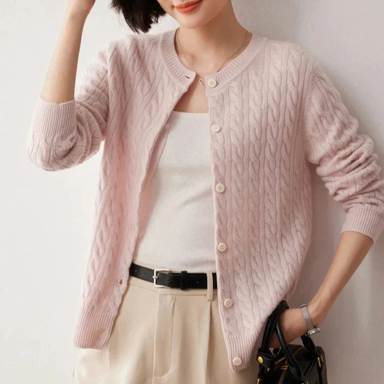 Women's Oversized Cardigan, Fine-Knit Winter Cardigan
