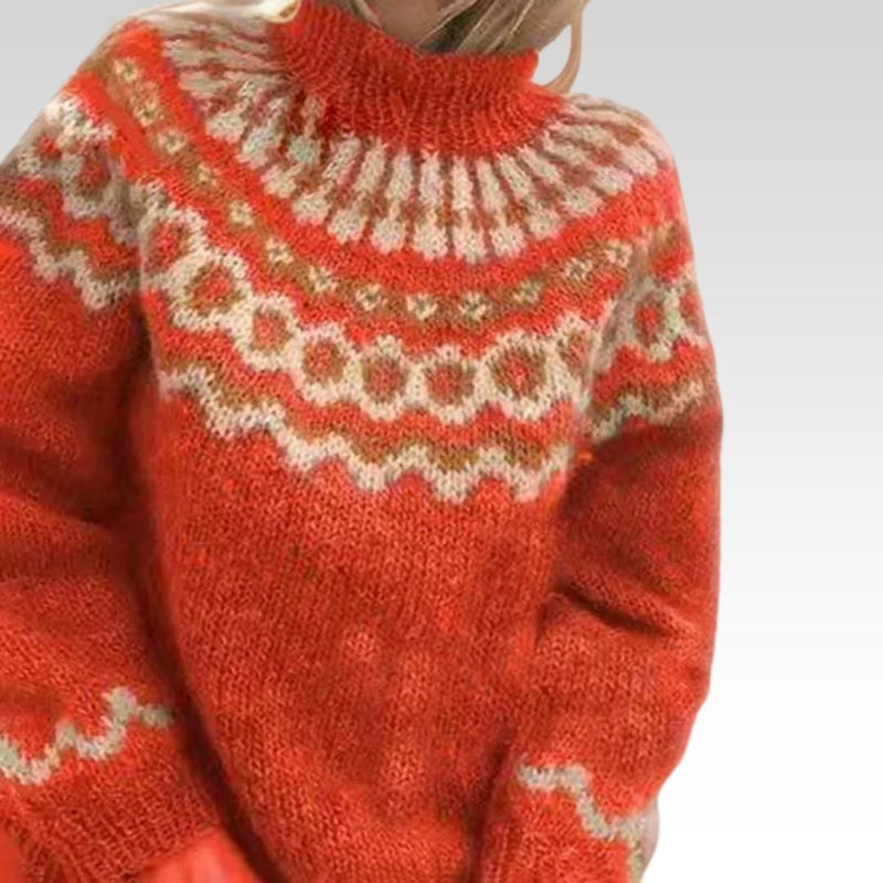 Women's Turtleneck Knit Sweater, Oversized Winter Pullover