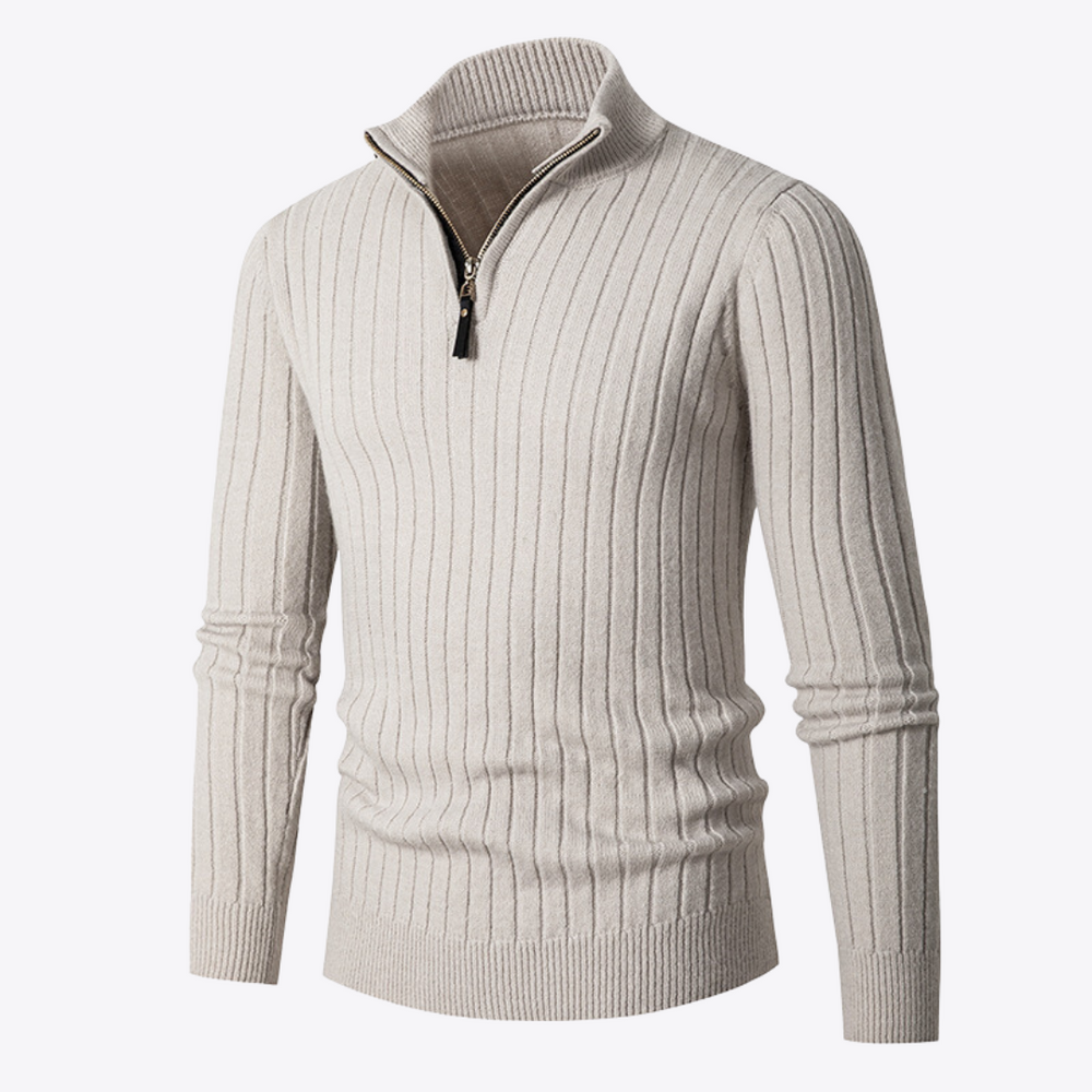 Men's Half-Zip Turtleneck Sweater, Quarter-Zip Winter Pullover