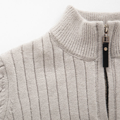 Men's Half-Zip Turtleneck Sweater, Quarter-Zip Winter Pullover