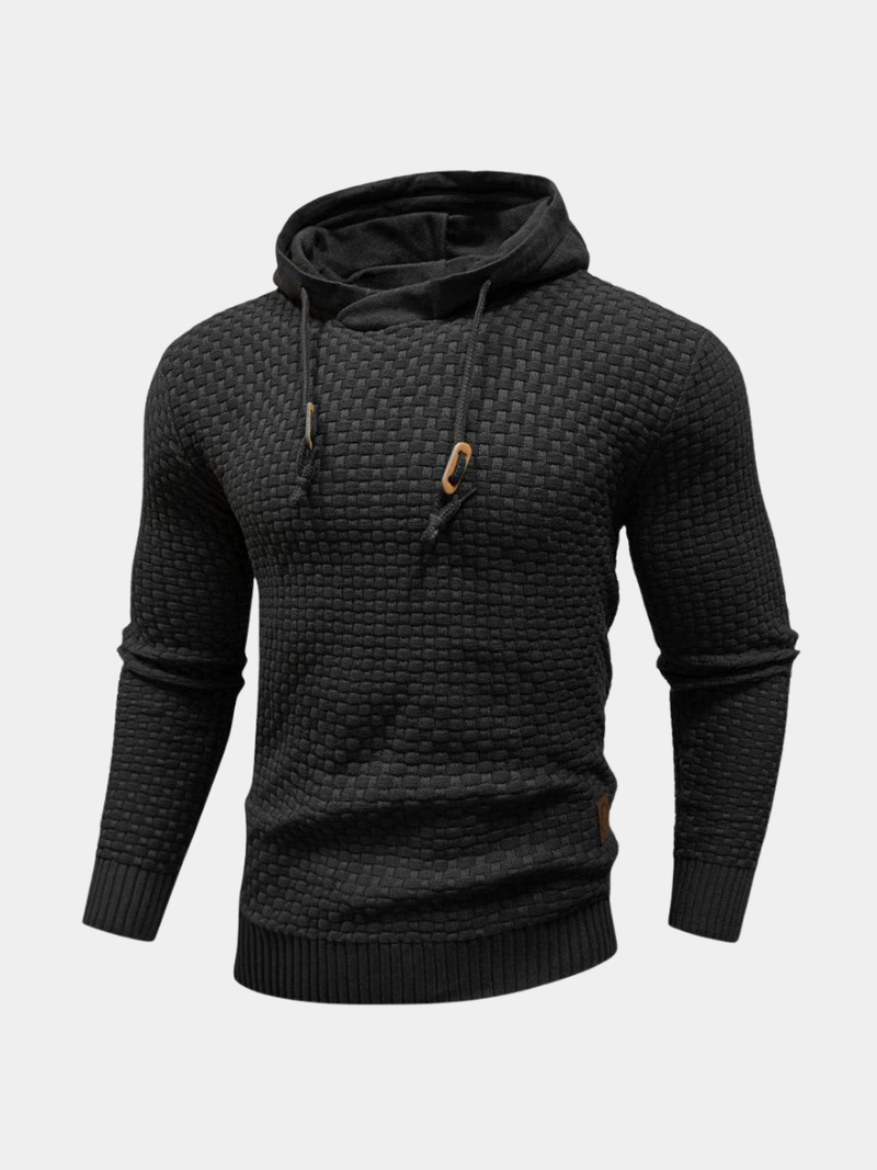 Men's Hooded Knit-Blend Hoodie, Zip-Up Cozy Sweatshirt
