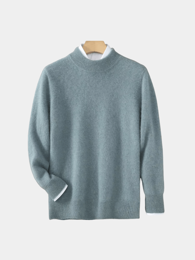 Men's Brushed Soft Knit Sweater, Mock Neck Classic Pullover