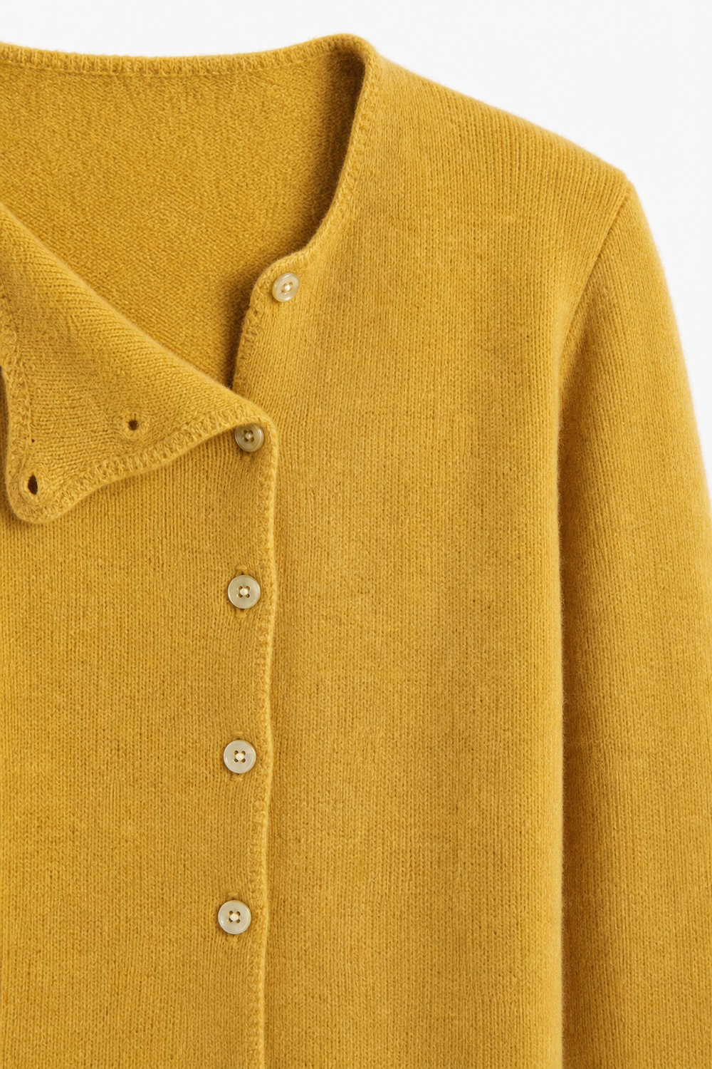 Women's Asymmetric Button Cardigan, Soft Knit Round Neck Everyday Sweater