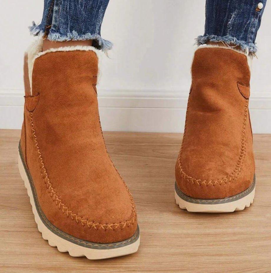 Women's Fleece-Lined Winter Boots, Lugged-Sole Snow Boots