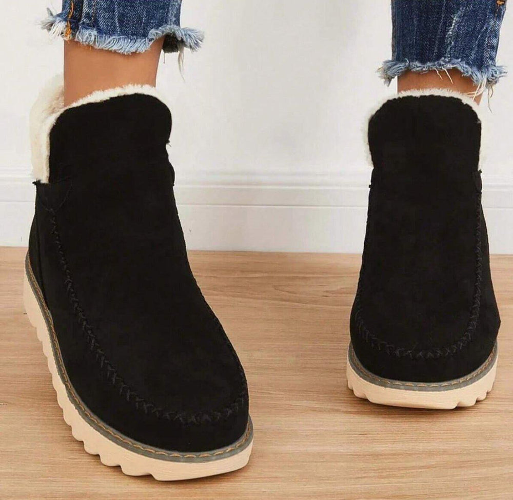 Women's Fleece-Lined Winter Boots, Lugged-Sole Snow Boots