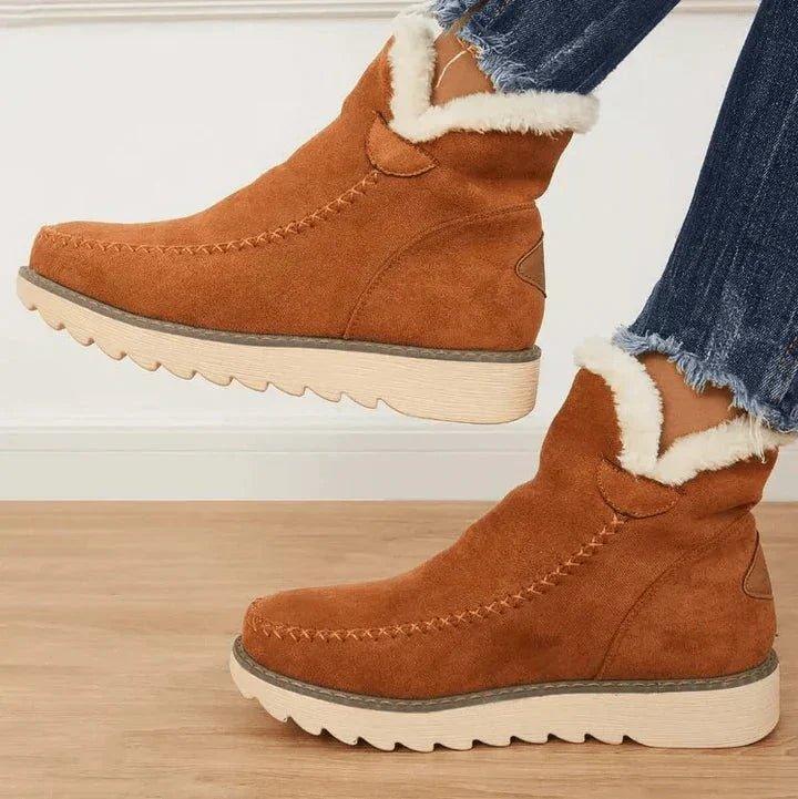 Women's Fleece-Lined Winter Boots, Lugged-Sole Snow Boots